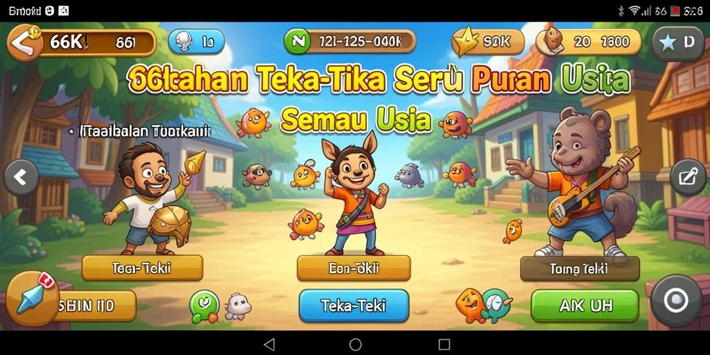 Tampilan antarmuka menarik dari game Teka-Teki 66K.
