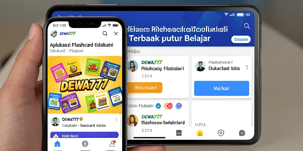 Tampilan antarmuka aplikasi Flashcard DEWA777 yang menarik dan interaktif.