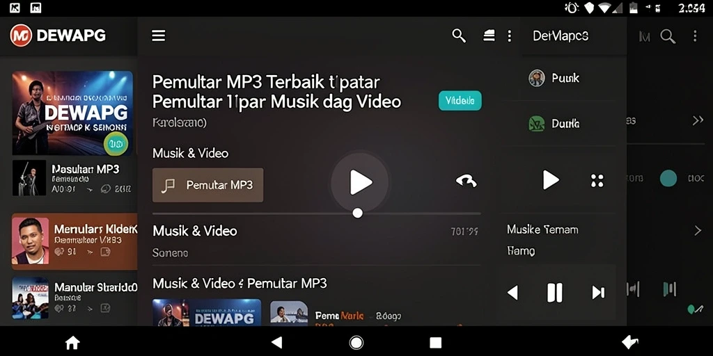 Tampilan antarmuka DEWAPG untuk Pemutar MP3 dengan fitur intuitif.