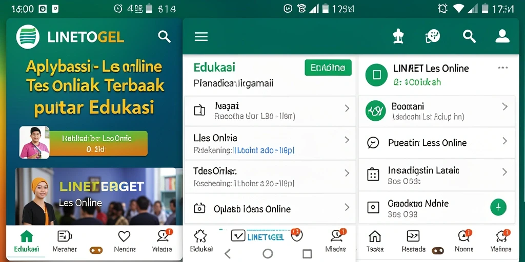 Tampilan antarmuka aplikasi LINETOGEL yang sederhana dan mudah digunakan.