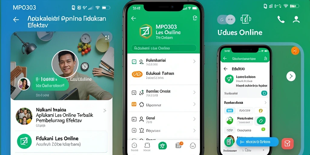 Antarmuka aplikasi Les Online MPO303 yang interaktif dan menarik.
