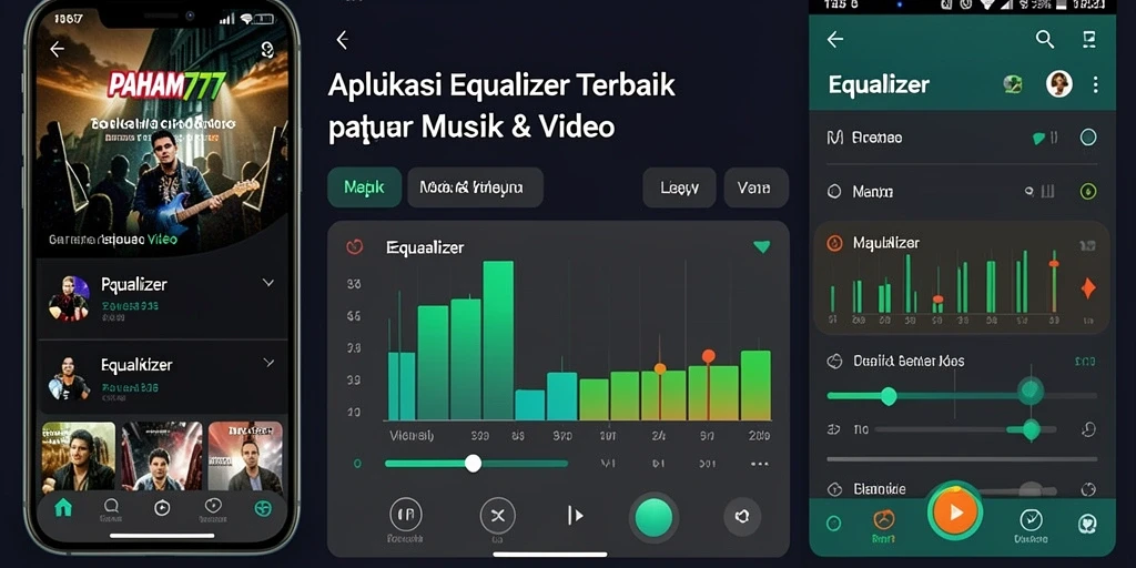 Antarmuka PAHAM777 yang intuitif dengan fitur Equalizer yang lengkap.