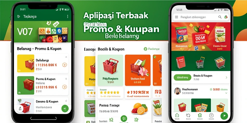 Tampilan antarmuka pengguna aplikasi V07 untuk Promo & Kupon.