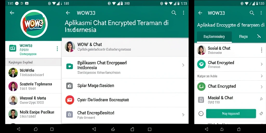 Antarmuka aplikasi WOW33 yang mudah digunakan untuk Chat Encrypted.